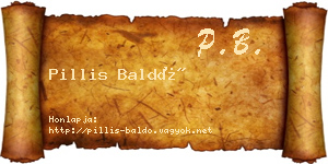 Pillis Baldó névjegykártya